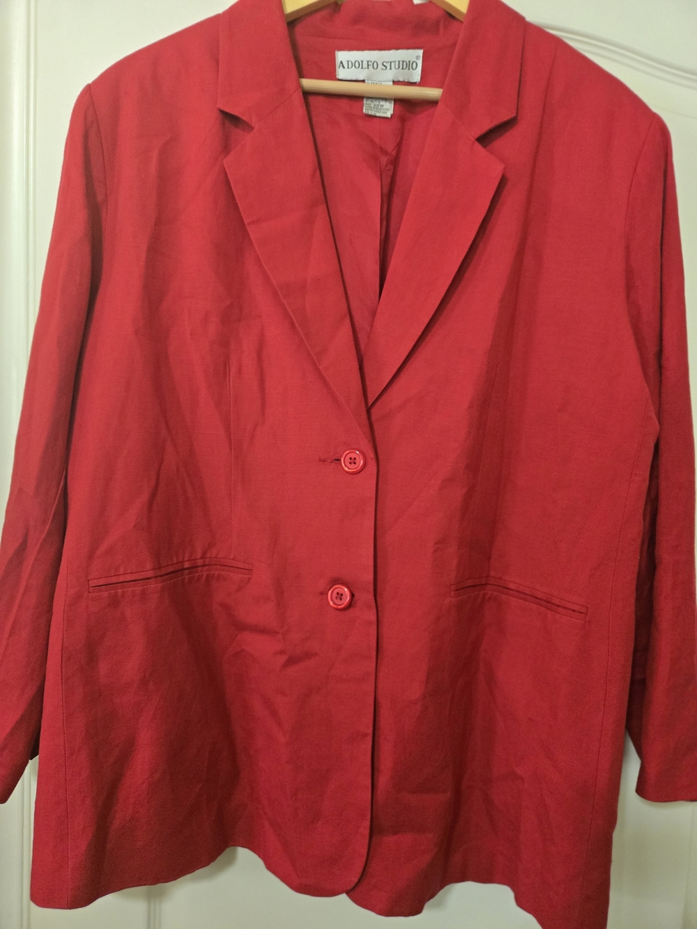 Adolfo Studio Women's Bright Red Single-Breasted Blazer